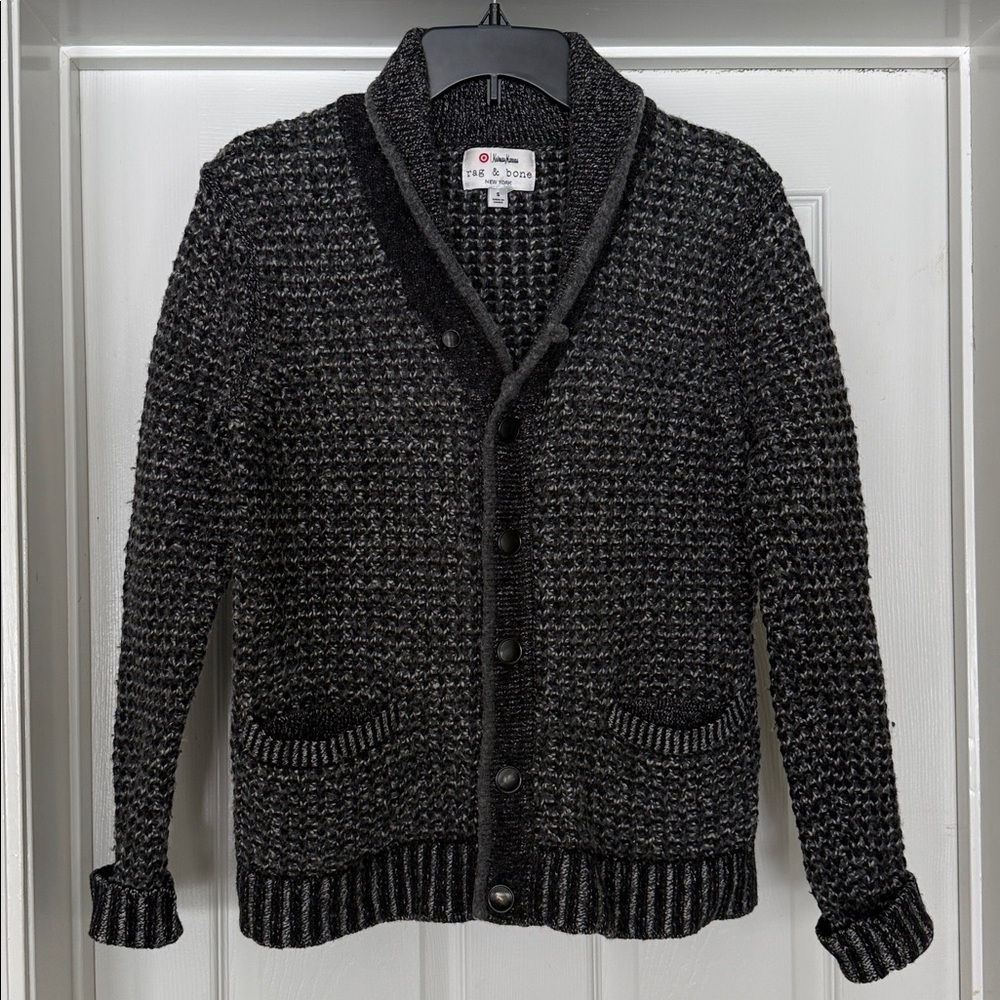 Rag & Bone Men’s Small Wool Cotton Knit Cardigan Gray Button Front